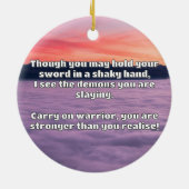 Empath Warrior Positieve Quote Aanmoediging Keramisch Ornament (Achterkant)