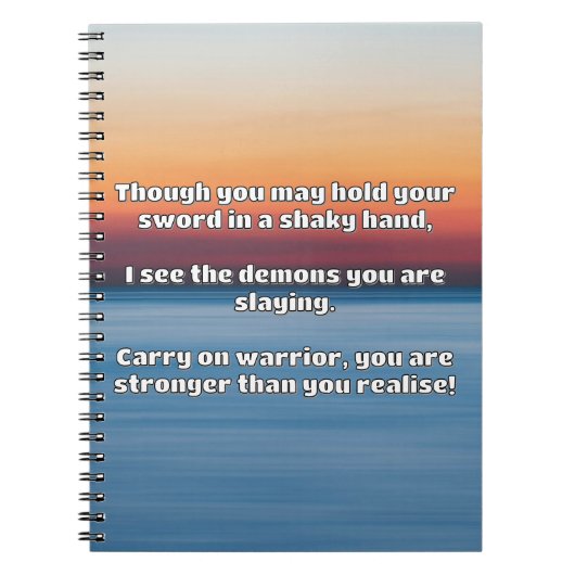 Empath Warrior Positieve Quote Aanmoediging Notitieboek (Voorkant)