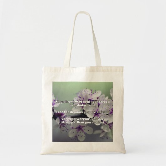 Empath Warrior Positieve Quote Aanmoediging Tote Bag (Voorkant)