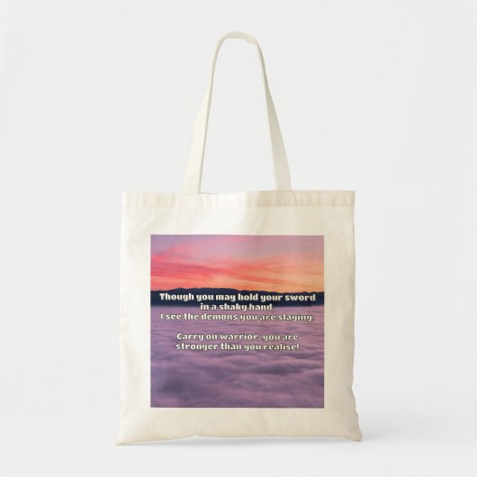 Empath Warrior Positieve Quote Aanmoediging Tote Bag (Voorkant)