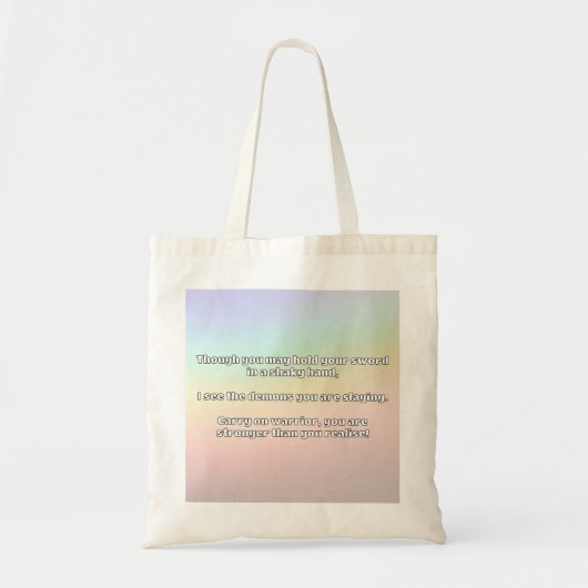 Empath Warrior Positieve Quote Aanmoediging Tote Bag (Voorkant)