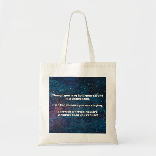 Empath Warrior Positieve Quote Aanmoediging Tote Bag (Voorkant)