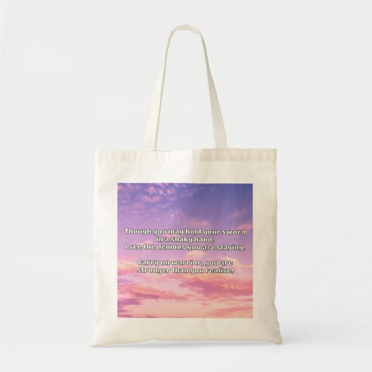 Empath Warrior Positieve Quote Aanmoediging Tote Bag (Voorkant)