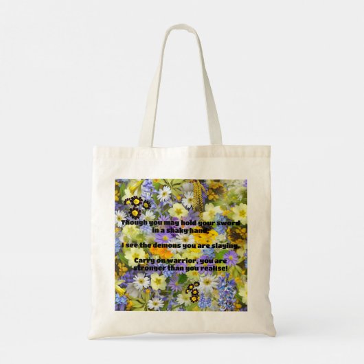 Empath Warrior Positieve Quote Aanmoediging Tote Bag (Achterkant)