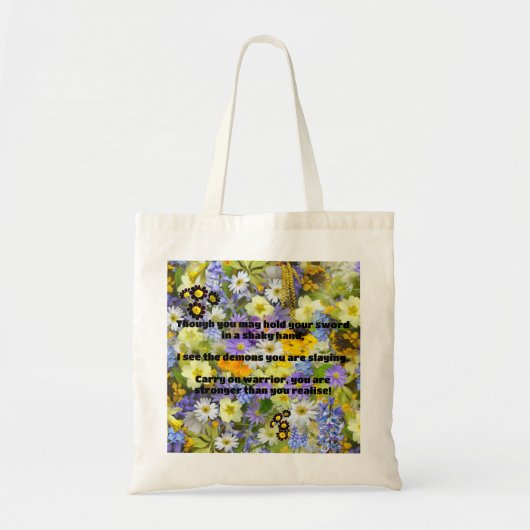 Empath Warrior Positieve Quote Aanmoediging Tote Bag (Voorkant)