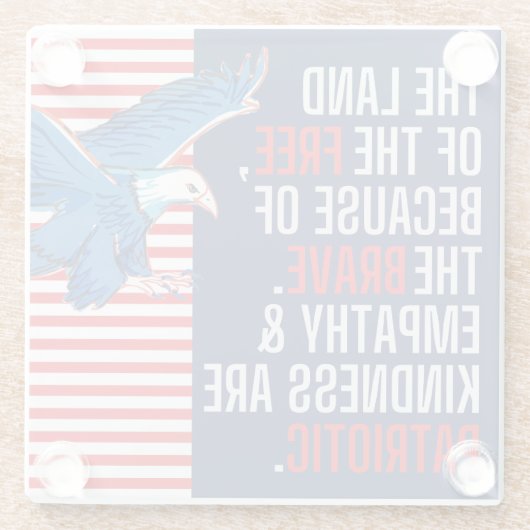 Empathie en vriendelijkheid zijn patriottisch glazen onderzetter (Achterkant)