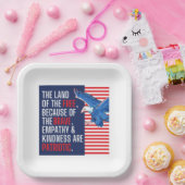 Empathie en vriendelijkheid zijn patriottisch papieren bordje (Feest)