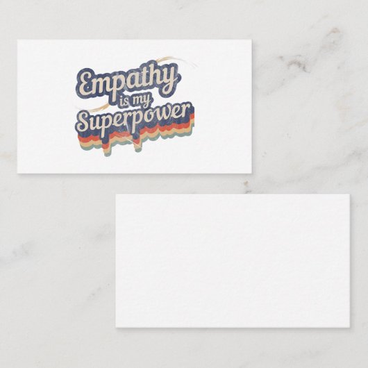 Empathie is mijn Superpower T-Shirt empathie leraa Visitekaartje (Voorkant / Achterkant)