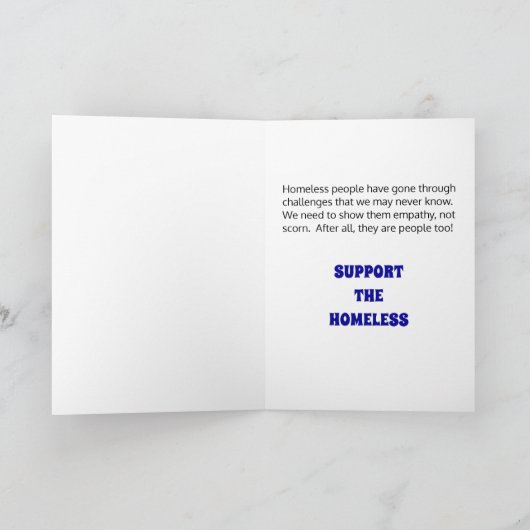 Empathie voor daklozen: donkerblauw en rood kaart (Binnen)