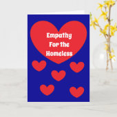 Empathie voor daklozen: donkerblauw en rood kaart (Gele Bloem)
