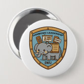 Empathy Elephant – Harmonic Leadership Ronde Button 4,0 Cm (Voorkant /achterkant)