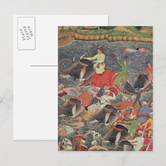 Emperor Akbar over de Ganges Briefkaart (Voorkant / Achterkant)