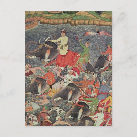 Emperor Akbar over de Ganges Briefkaart (Voorkant)