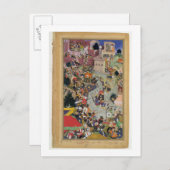 Emperor Akbar (r.1556-1605) schiet Saimal in de S Briefkaart (Voorkant / Achterkant)