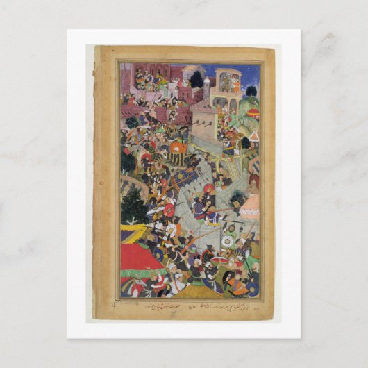 Emperor Akbar (r.1556-1605) schiet Saimal in de S Briefkaart (Voorkant)