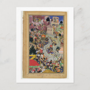 Emperor Akbar (r.1556-1605) schiet Saimal in de S Briefkaart