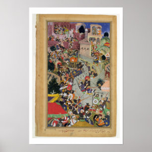 Emperor Akbar (r.1556-1605) schiet Saimal in de S Poster