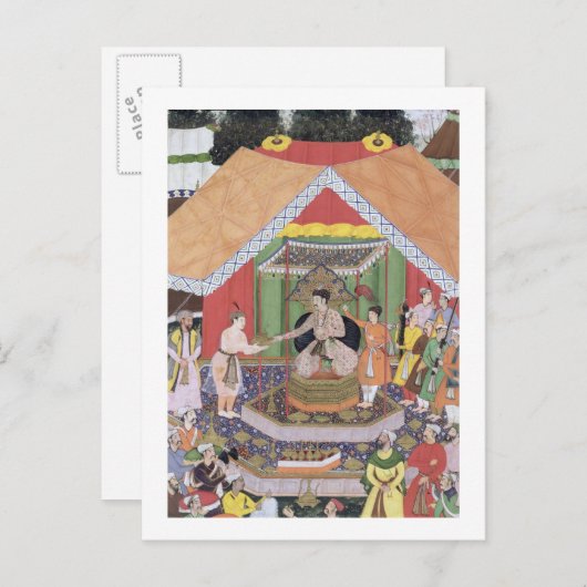 Emperor Akbar (r.1556-1605), vermaakt met zijn vos Briefkaart (Voorkant / Achterkant)