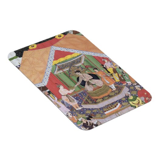 Emperor Akbar (r.1556-1605), vermaakt met zijn vos Magneet (Rechterzijde)