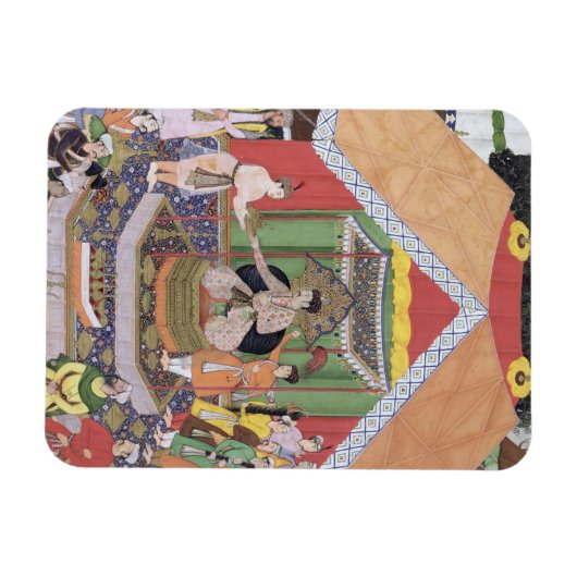 Emperor Akbar (r.1556-1605), vermaakt met zijn vos Magneet (Horizontaal)