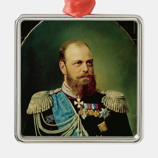 Emperor Alexander III Metalen Ornament (Voorkant)