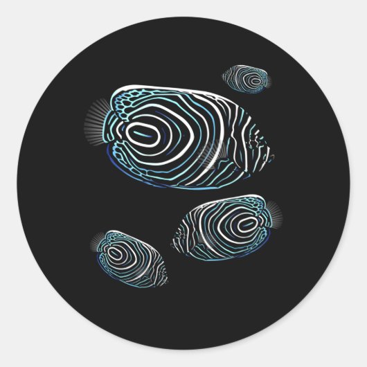 Emperor Angelfish Ronde Sticker (Voorkant)