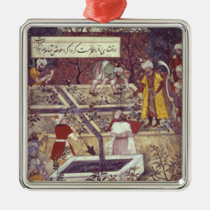 Emperor Babur en zijn architect plan Metalen Ornament