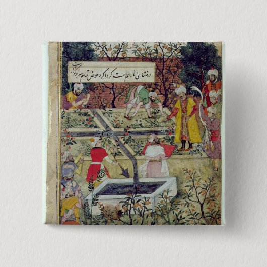 Emperor Babur Vierkante Button 5,1 Cm (Voorkant)