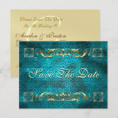 Emperor Blauwgroen Save the Date Briefkaart (Voorkant / Achterkant)
