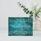 Emperor Blauwgroen Save the Date Briefkaart (Staand voorkant)