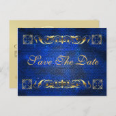 Emperor Blue Save the Date Briefkaart (Voorkant / Achterkant)