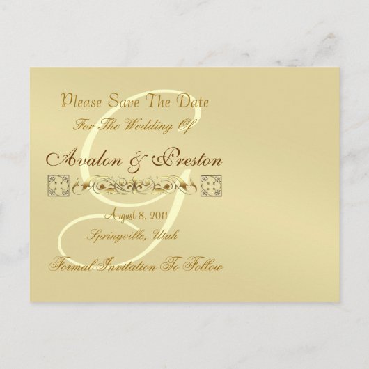 Emperor Blue Save the Date Briefkaart (Achterkant)