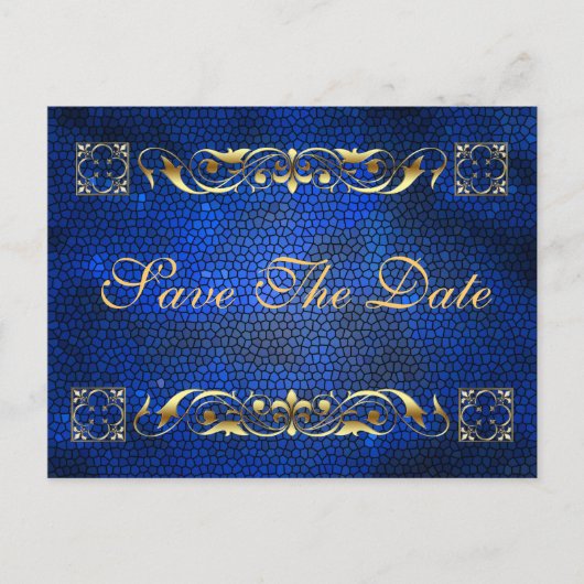 Emperor Blue Save the Date Briefkaart (Voorkant)