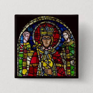 Emperor Charlemagne Vierkante Button 5,1 Cm