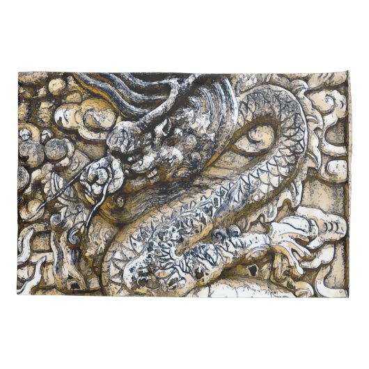 Emperor Dragon Stone Waterverf Fantasy Art Kussensloop (Achterkant)