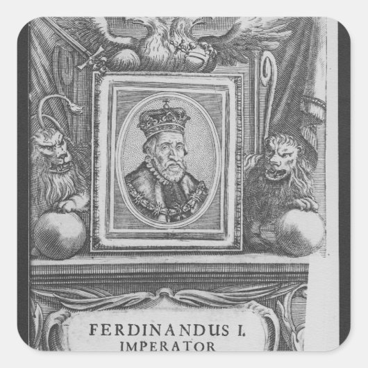 Emperor Ferdinand I , koning van Bohemia Vierkante Sticker (Voorkant)