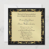 Emperor Fleur De Lis Black Regency Invitation Kaart (Achterkant)
