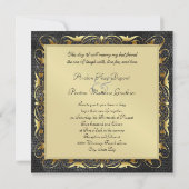 Emperor Fleur De Lis Black Regency Invitation Kaart (Achterkant)