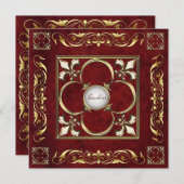 Emperor Fleur De Lis Rosewood Regenuitnodiging Kaart (Voorkant / Achterkant)