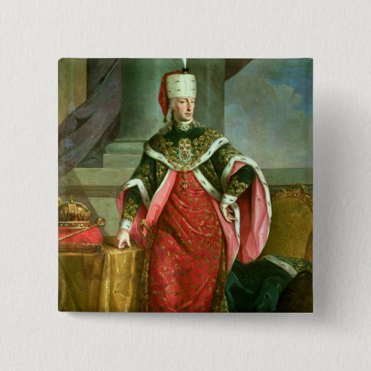 Emperor Francis I Heilige Romeinse keizer Vierkante Button 5,1 Cm (Voorkant)