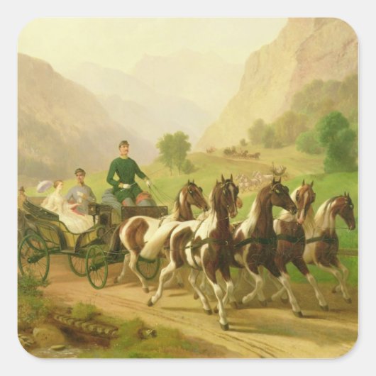 Emperor Franz Joseph I van Oostenrijk Vierkante Sticker (Voorkant)