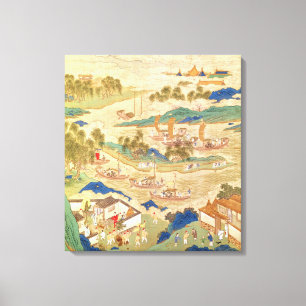Emperor Hui Tsung die doorboord stenen vervoert Canvas Afdruk
