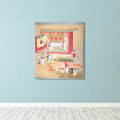 Emperor Hui Tsung oefent met boeddhist Canvas Afdruk (Insitu (Houten vloer))