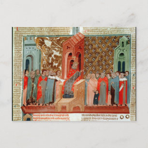 Emperor Justinien en zijn rechtbank Briefkaart