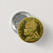 Emperor Menelik II Empire of Ethiopia Rasta Ronde Button 3,2 Cm (Voorkant /achterkant)