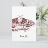 Emperor Moth bedankje Bedankkaart (Staand voorkant)