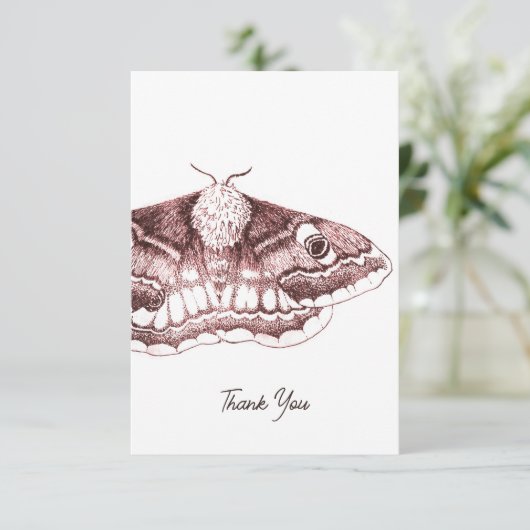 Emperor Moth bedankje Bedankkaart (Staand voorkant)