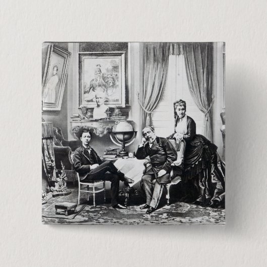 Emperor Napoleon III Vierkante Button 5,1 Cm (Voorkant)