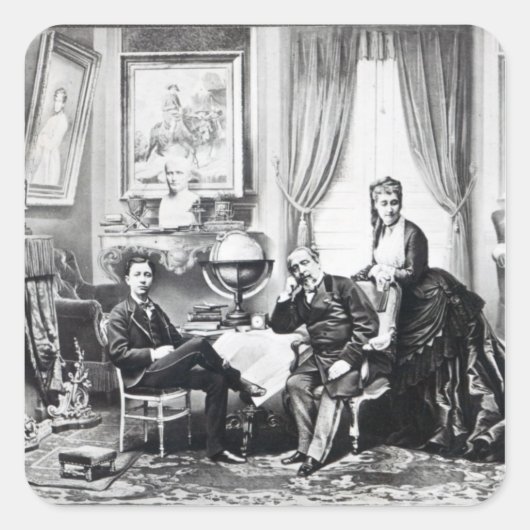 Emperor Napoleon III Vierkante Sticker (Voorkant)
