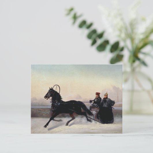 Emperor Nicholas Ik rijd in een hoed Briefkaart (Staand voorkant)